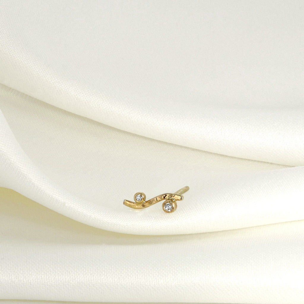 Annie 18K Gold Earstick w. Diamonds