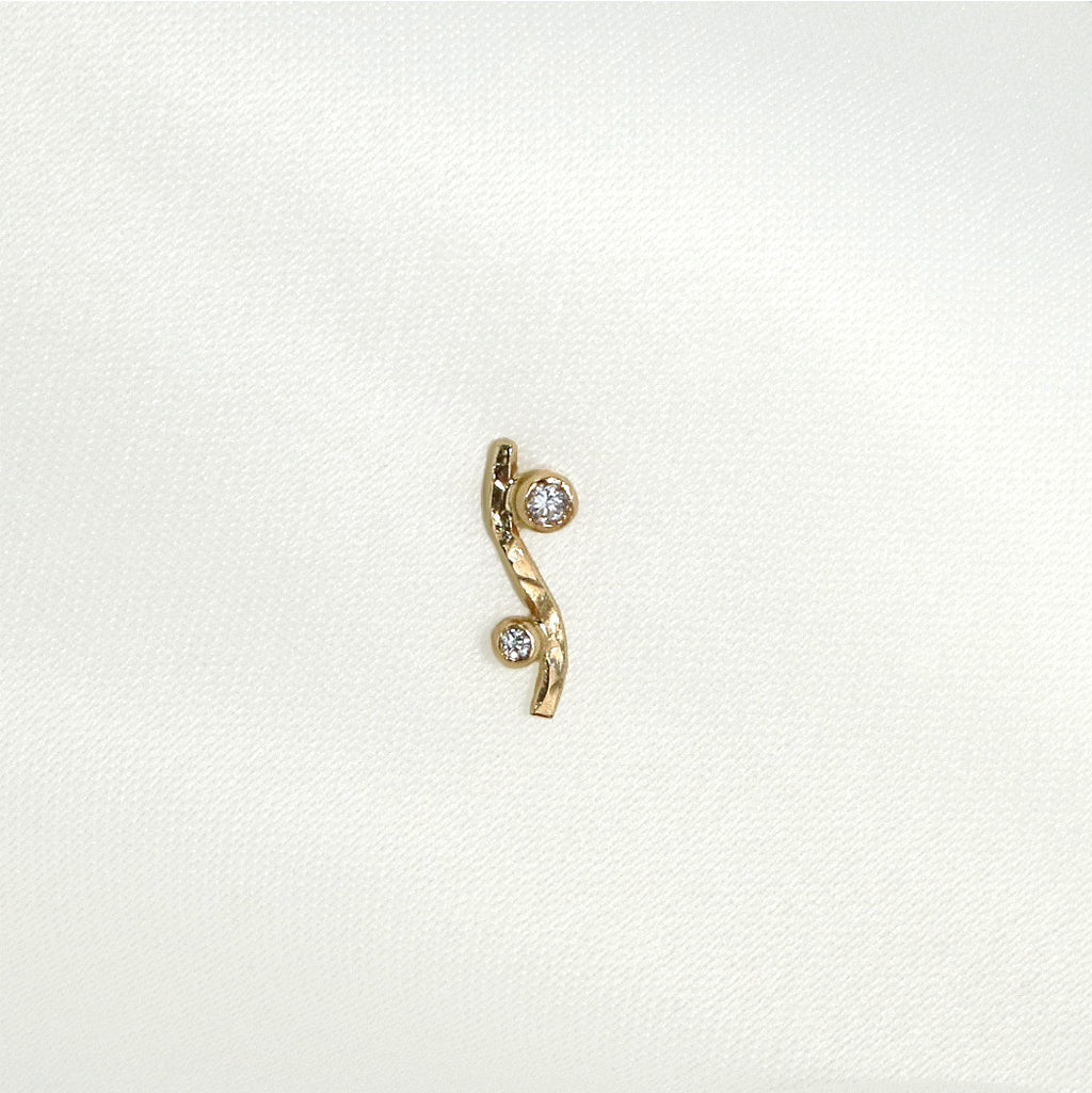 Annie 18K Gold Earstick w. Diamonds