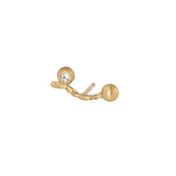 Twisted 18K Gold Stud w. Sapphire