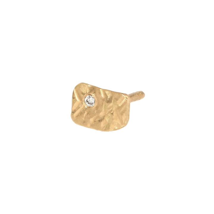 Plate 18K Gold Stud w. Diamond