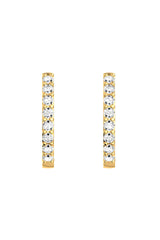 Medium Line 18K Gold Hoops w. Lab-Grown Diamonds