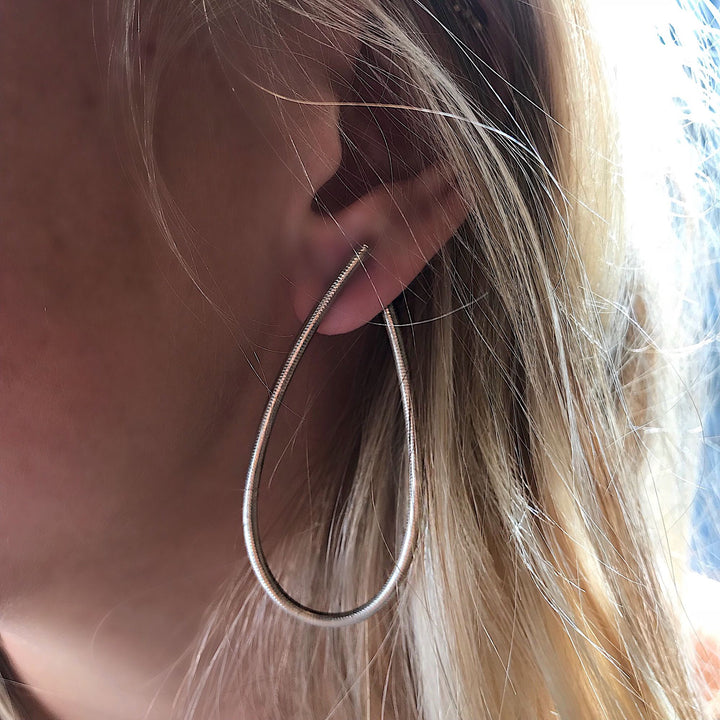 Mega Kharisma Silver Hoops