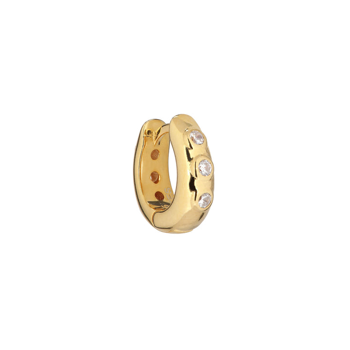 Melle Huggie goldplattiert 18K I Weißer Zirkon