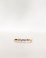 Mini Baguette Brilliant Cluster 18K Gold, Whitegold or Rosegold Ring w. Diamonds