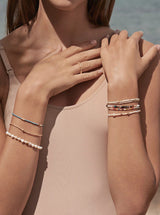 Moonstone Forgyldt Armbånd m. Blandede farver Glasperler & Ædelsten