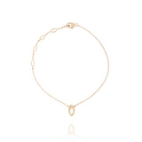 Swinging Pendant 18K Rosegold Bracelet w. Malachite & Pearl