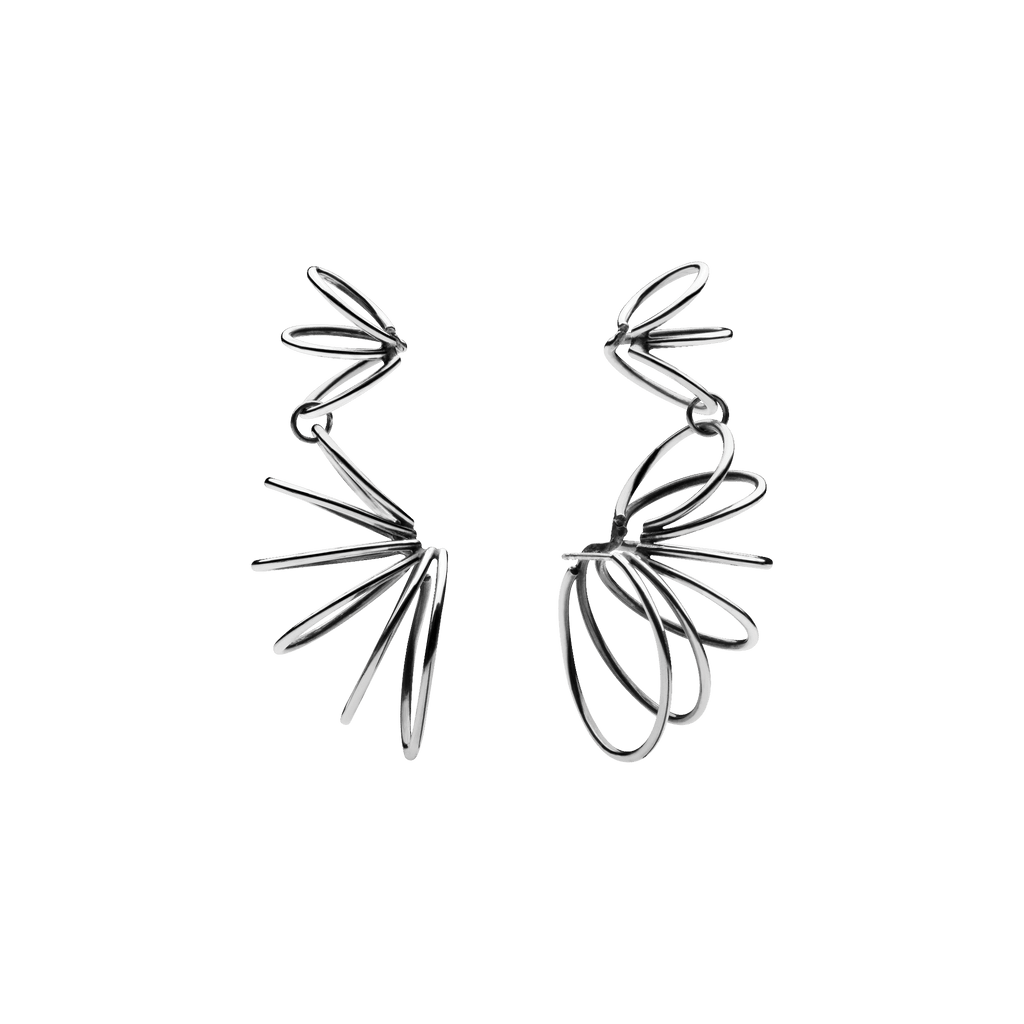 Multiple Small Hoop Earrings Silver