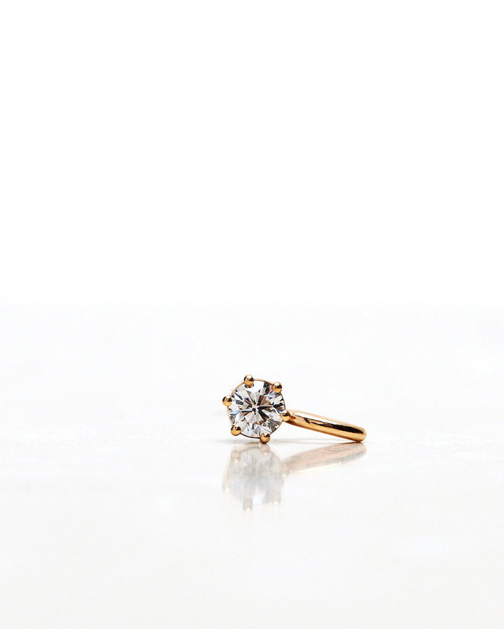 Simple Solitaire 18K Gold, Whitegold or Rosegold Pendant or Necklace w. Diamonds