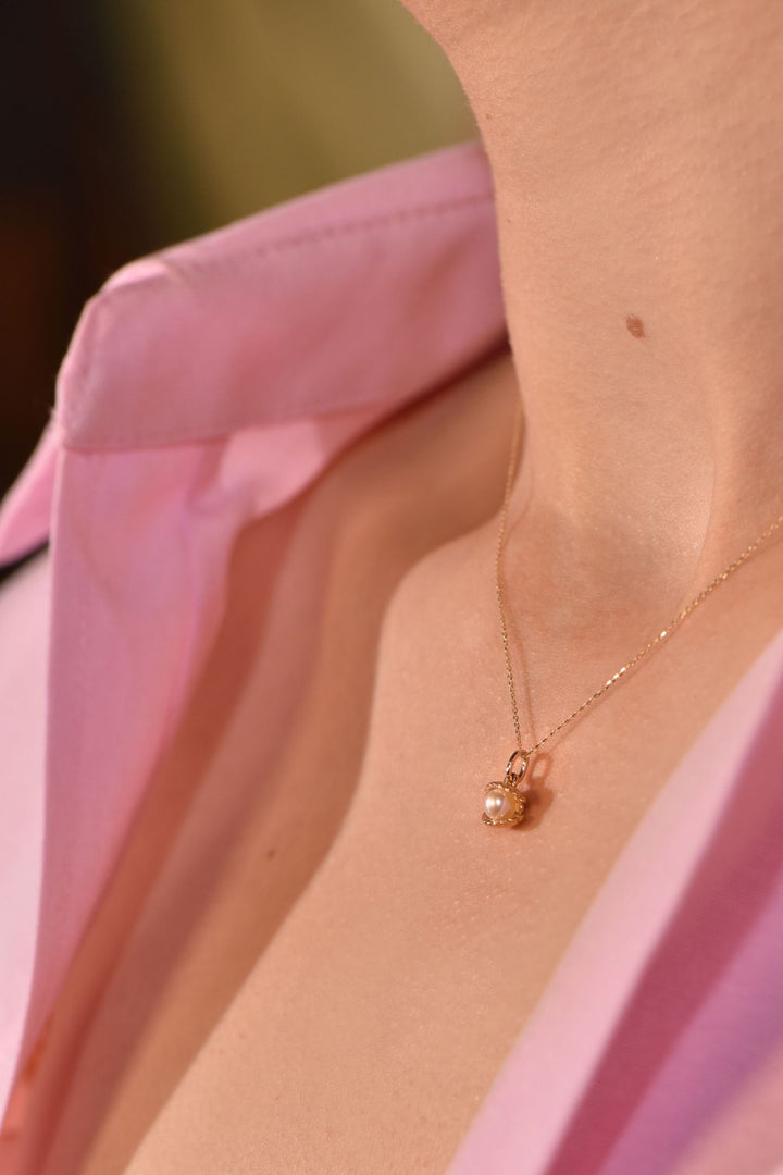 Venus Clam 14K Guld Halskæde m. Pearl