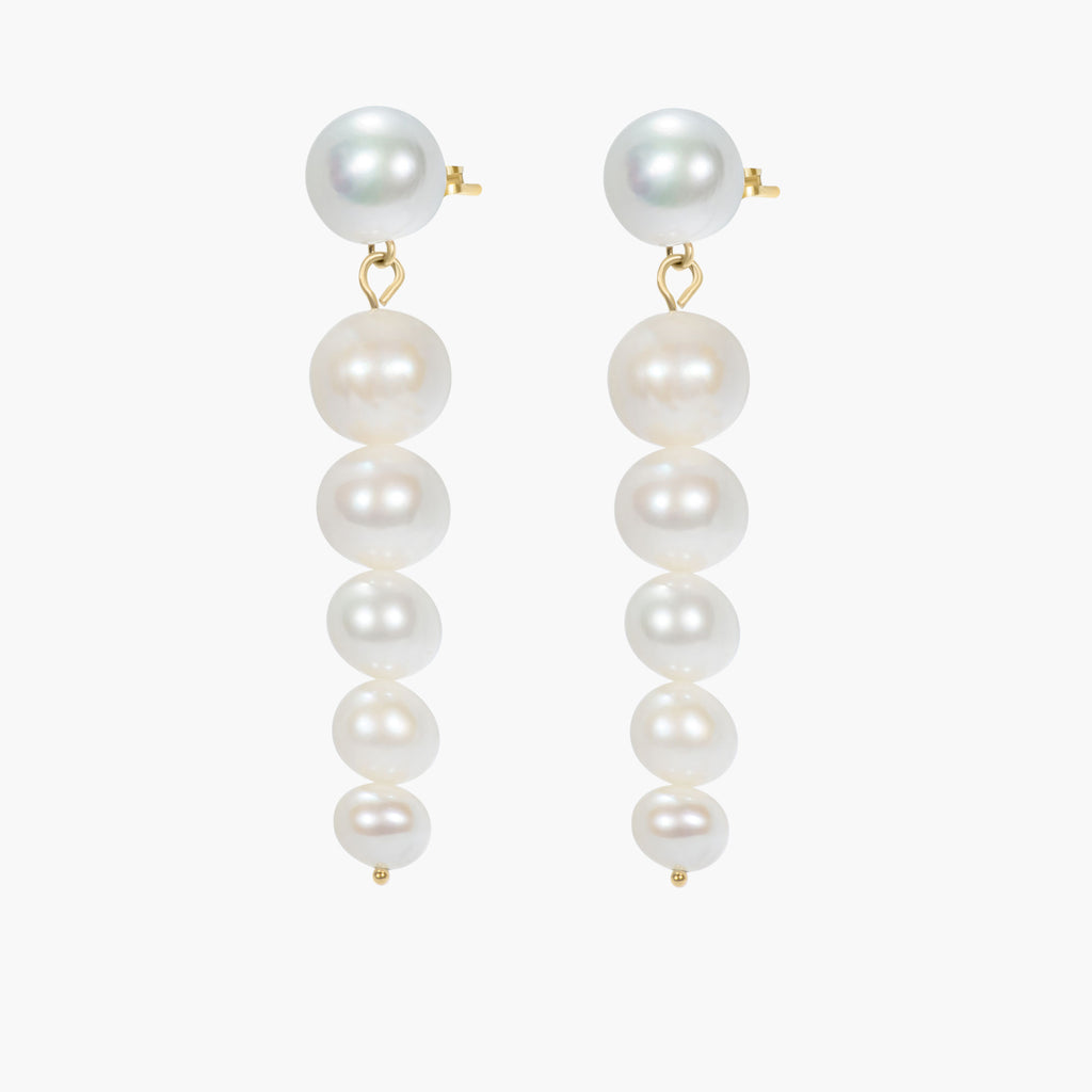 Nava 02 9K Gold Earrings w. Pearls