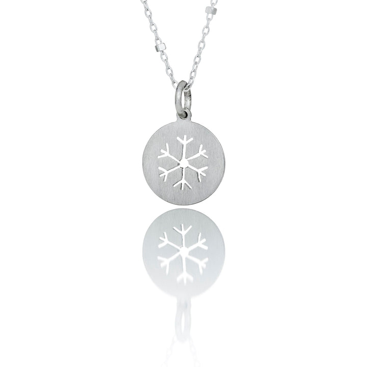 Snowflake Round Silver Necklace