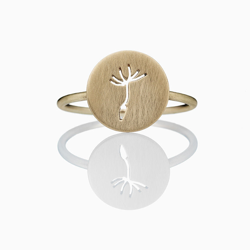 Dandelion Round 14K Gold Ring