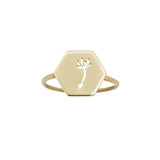 Dandelion Hexagonal 14K Gold Ring