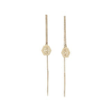 Snowflake Hexagonal 14K Gold Earrings