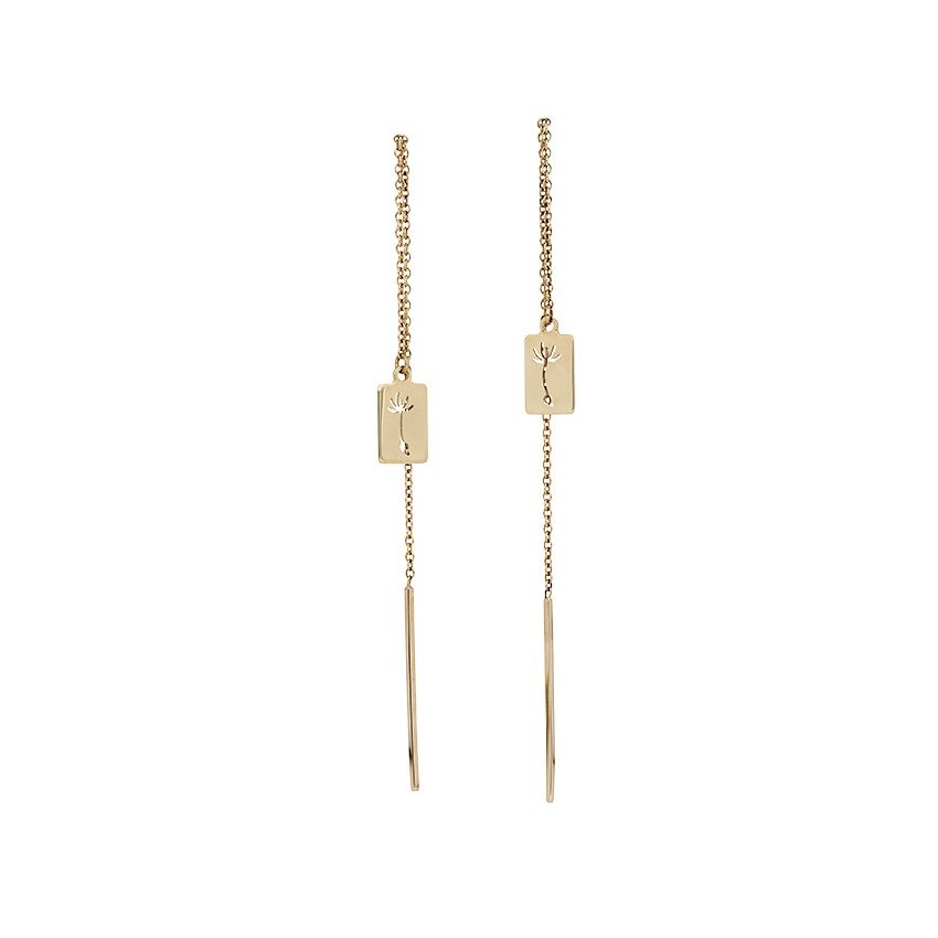 Dandelion Square Ohrring 14K Gold