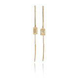 Snowflake Square 14K Gold Earrings