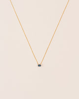 18K Gold Necklace w. London Blue Topaz