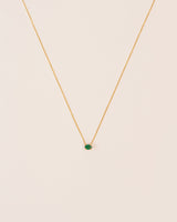 18K Gold Necklace w. Emerald