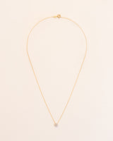 18K Gold flower Necklace w. White Diamonds