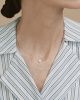 18K Gold flower Necklace w. White Diamonds