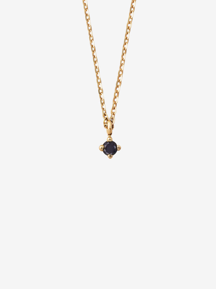 Black Diamond Drop 0.05 14K Gold Necklace w. Diamond