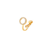 Single Gold Plated Ear Cuff w. Crystal