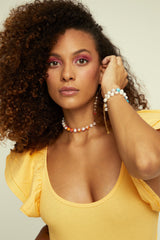 Choker Bahía Blue 18K Gold Plated Necklace w. Pearls