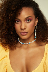 Choker Bahía Blue 18K Gold Plated Necklace w. Pearls