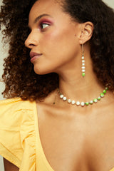 Choker Bahía Grøn 18K Forgyldt Halskæde m. Perler