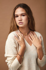 Collar Pebbles 18K Gold Plated Necklace w. Tourmaline