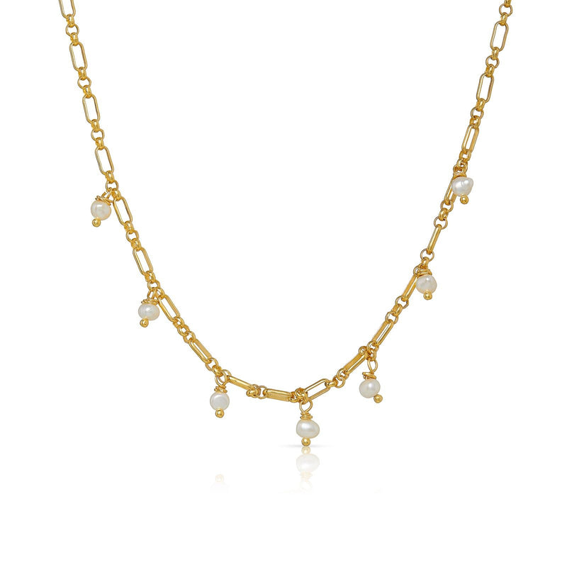Marilia 18K Gold Plated Necklace w. Pearls
