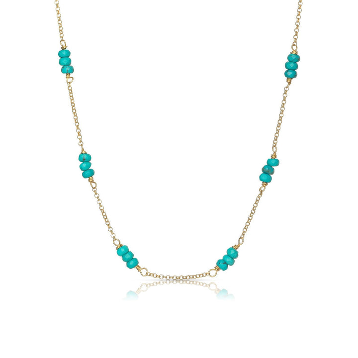 Fiji 18K Forgyldt Halskæde m. Turkis