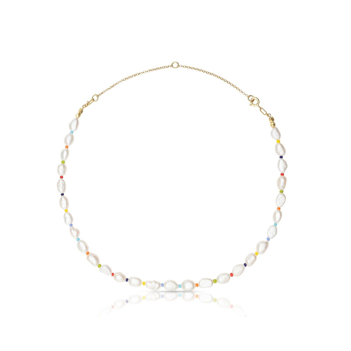 Collar Macarella 18K Gold Plated Necklace w. Pearls