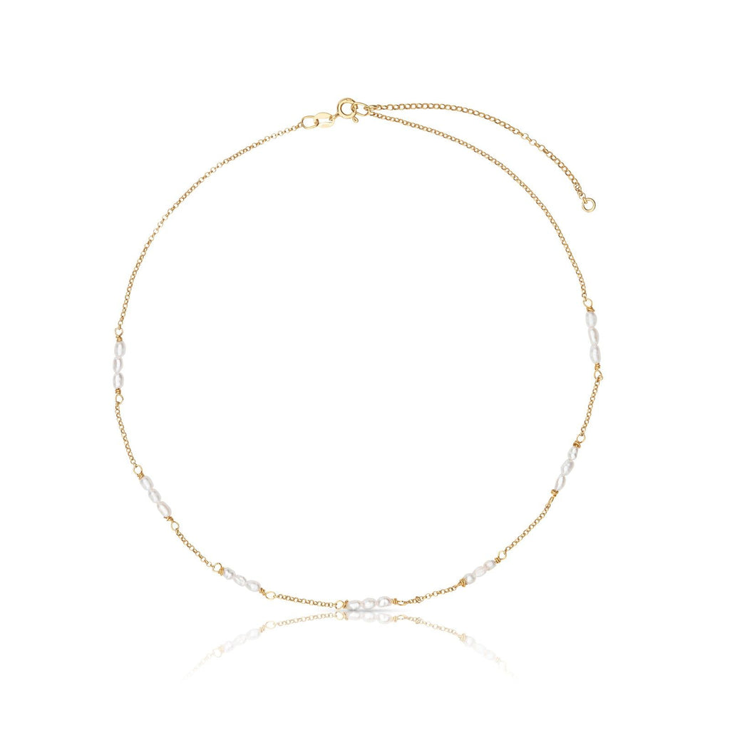 Fiji 18K Gold Plated Necklace w. Pearls