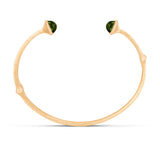 Nature 18K Gold Bangle w. Green Tourmaline