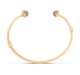 Nature 18K Gold Bangle w. Grey Moonstone
