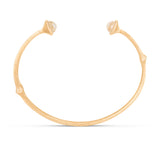 Nature 18K Gold Bangle w. Rutile Quartz