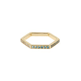 Hexagon Rainbow Goldring 14K I Diamanten