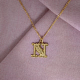 Circus Letter N Gold Plated Necklace