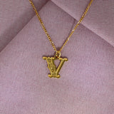 Circus Letter V Gold Plated Necklace