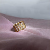 Mousserende diamanter 14k guldring w. Diamanter