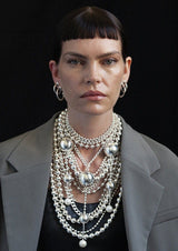 Ball Hoop Earrings Silver