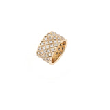 Mousserende diamanter 14k guldring w. Diamanter