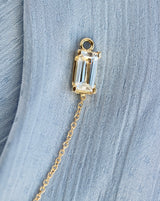 Nord White 18K Long Gold Pendant w. Topaz & Diamond