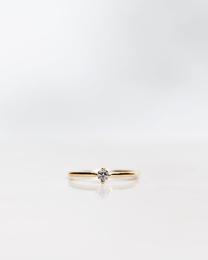 Not So Tiny 18K Gold, Whitegold or Rosegold Ring w. Diamond
