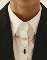 Oskar Striped 18K Gold Pendant