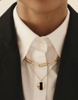 Oskar Striped Silver Pendant