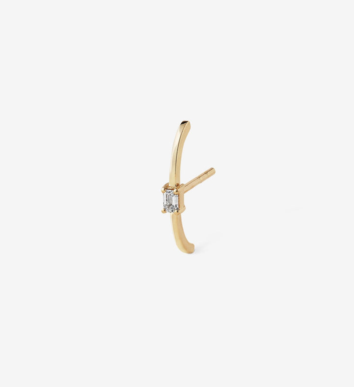 Emerald-Cut Diamond Earring 0.10 - Single