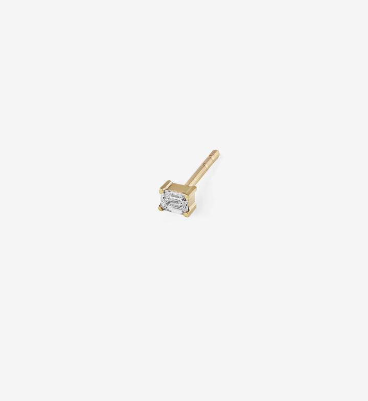 Emerald-Cut Diamond Stud 0.10 - Single