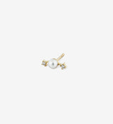 Double Diamond Pearl Stud 04 - Single